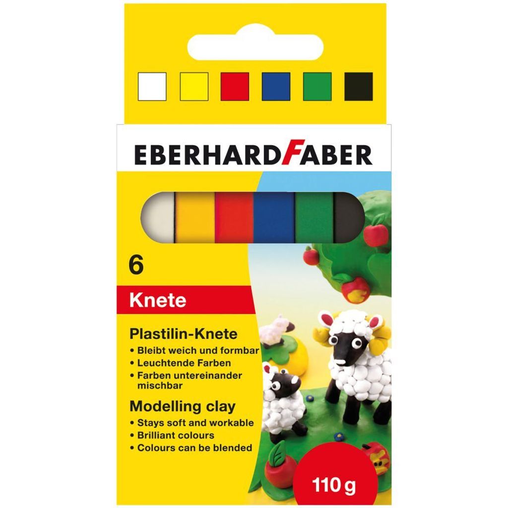 Eberhard Faber Plastilin-Knete / 6 verschiedene Farben Produktbild 