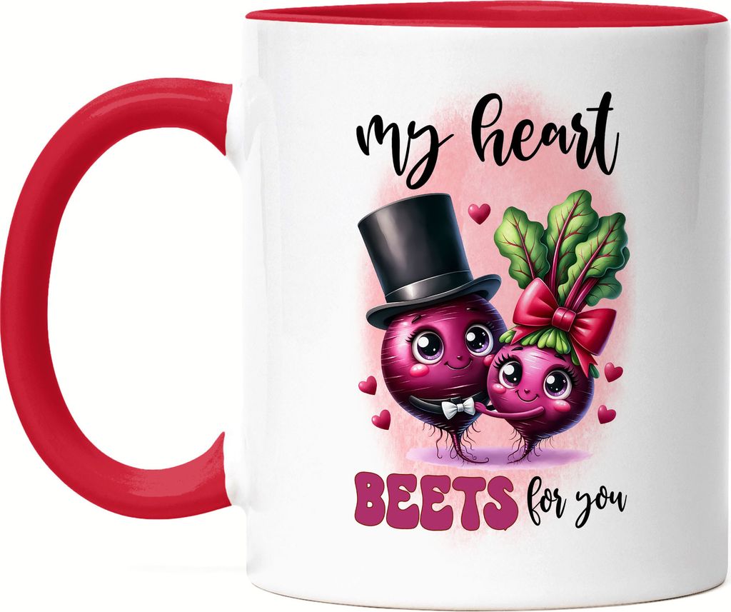 My Heart Beets for You Lustige Tasse Rot Geschenk für Rote-Bete Liebhaber Valentinstag