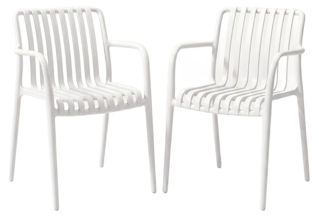 HOMLA Set mit 2 weißen VALORO-Gartenstühlen, 54,5 x 58,5 x Produktbild 