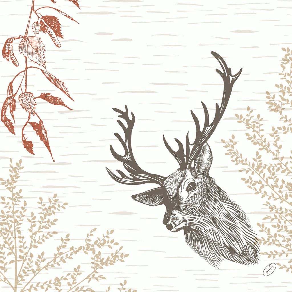 Duni  Dunisoft Servietten Wood & Deer 40x40cm 60er Produktbild 