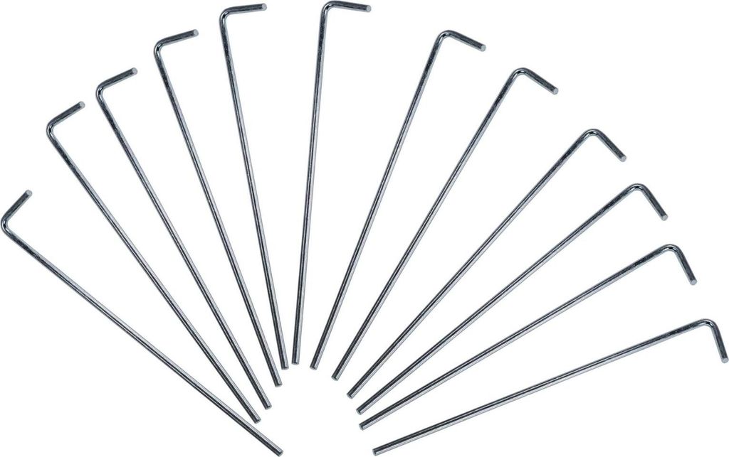 12 Zeltheringe Stahl verzinkt mit Haken Stahlheringe Produktbild 