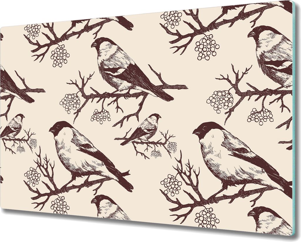 Glas-Herdabdeckplatte Glaskeramikkochfeld-Abdeckung Spritzschutz - 80x52 cm - Gimpel Sepia Vintage