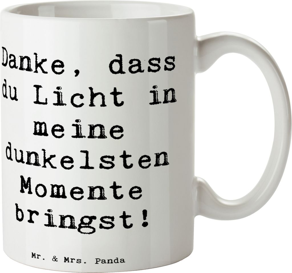 Mr. & Mrs. Panda Tasse Spruch Herztherapeut Licht - Weiß - Geschenk, Dankbarkeit, Aufmerksamkeit, mit, besondere Geschenkideen, bringen, Anerkennu...