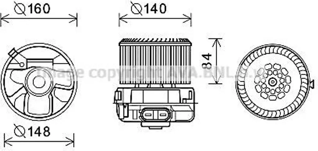 Moteur ventilateur haute performance OE 1608175580 pour Aygo et C1