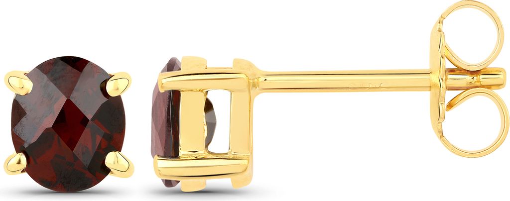 Vira Jewels Ohrstecker 925/- Sterling Silber 0,6cm gelb Granat rot 147220009V