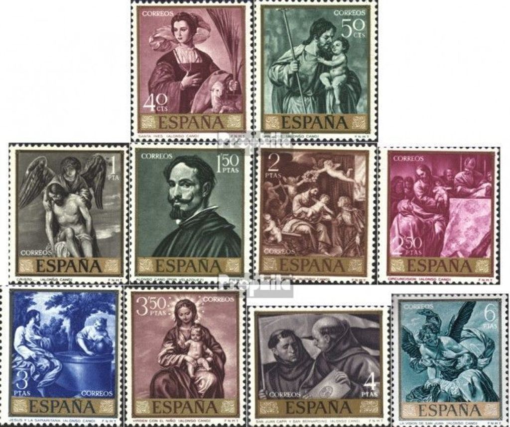 Briefmarken Spanien 1968 Mi 1796-1805 (kompl.Ausg.) postfrisch Tag der Briefmarke