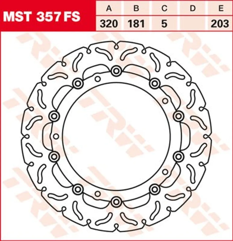Disque de frein avant moto TRW MST357FS haute performance en acier