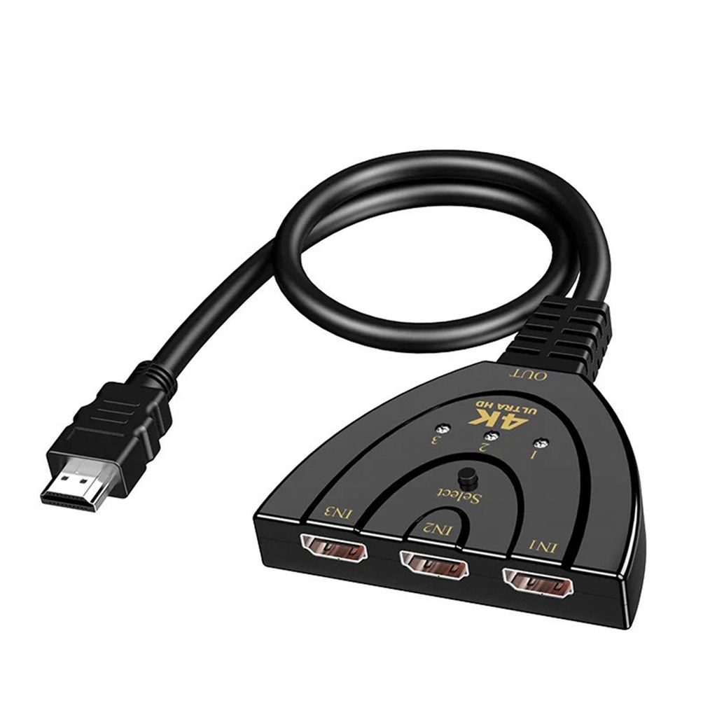 4K HDMI Switcher 3 Port HDMI Splitter Port HDMI Switch Konverter Adapter