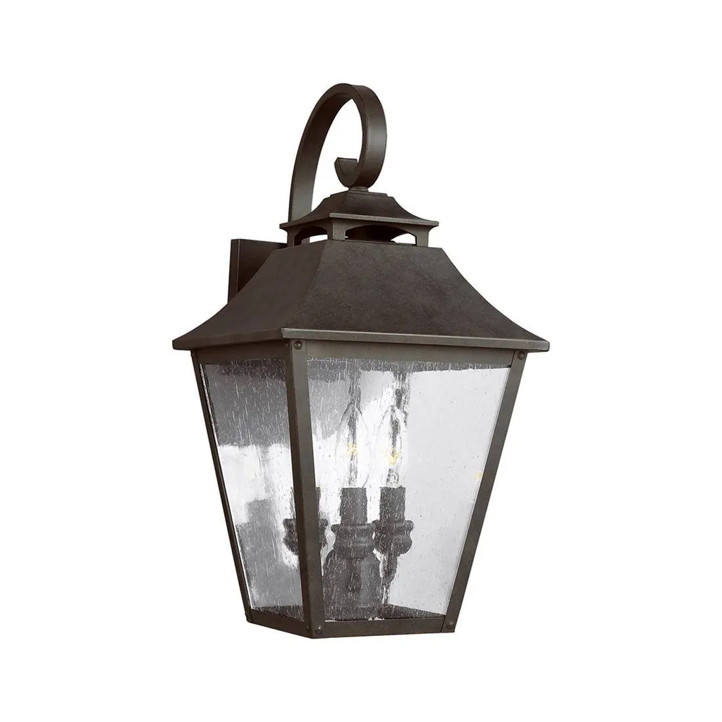 Applique murale Galena Feiss en métal robuste et verre clair E14 40W