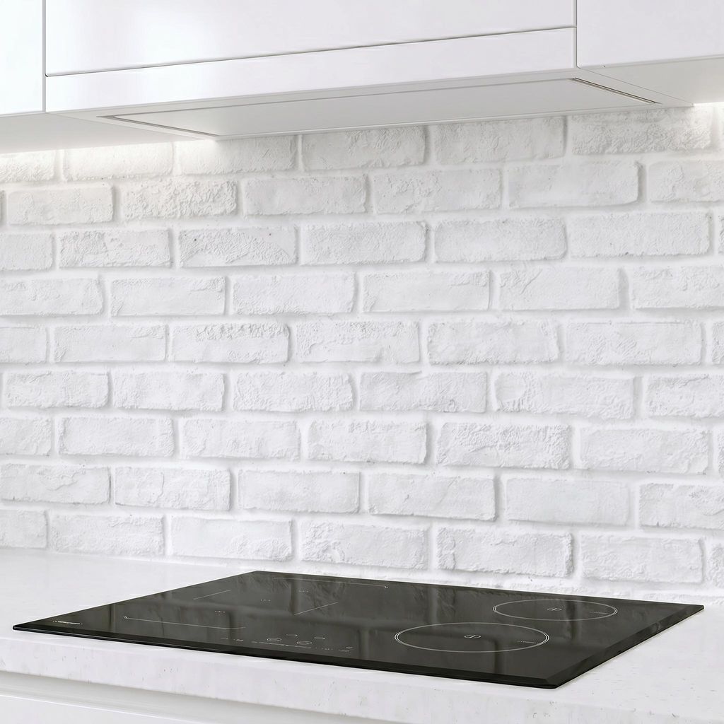 Küchenrückwand Ziegelwand hellgrau 60 x 300 cm - Produktbild 