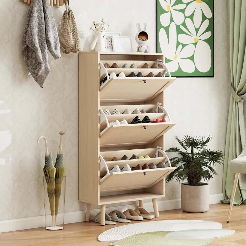 Dites Adieu au Désordre avec ce Meuble Chaussures Compact 3 Niveaux