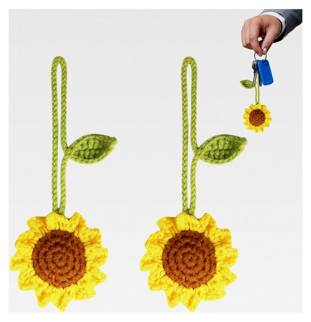 Autospiegel Anhänger Sonnenblume, Dekoration für Rückspiegel, Auto Zubehör für Innenraum, Geschenk für Mädchen, Frauen und Freunde zu versch...