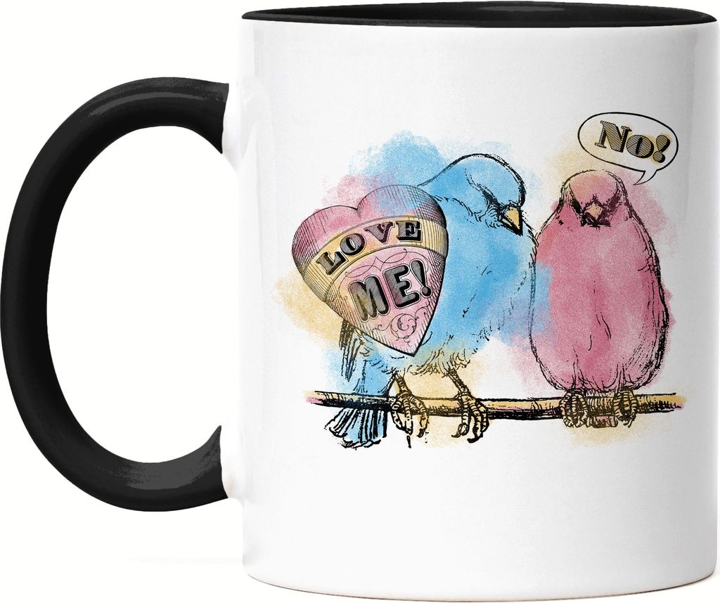 Love Me Tasse Schwarz Herzschmerz Liebeskummer Verliebt Produktbild 