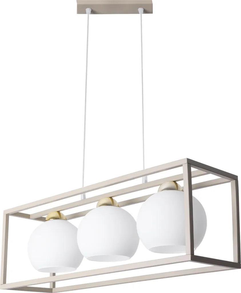 Lampadario Moderno Eliza Cage Oro e Cashmere 3 Luci per Interni
