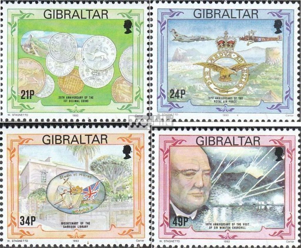 Briefmarken Gibraltar 1993 Mi 675-678 (kompl.Ausg.) postfrisch Münzen