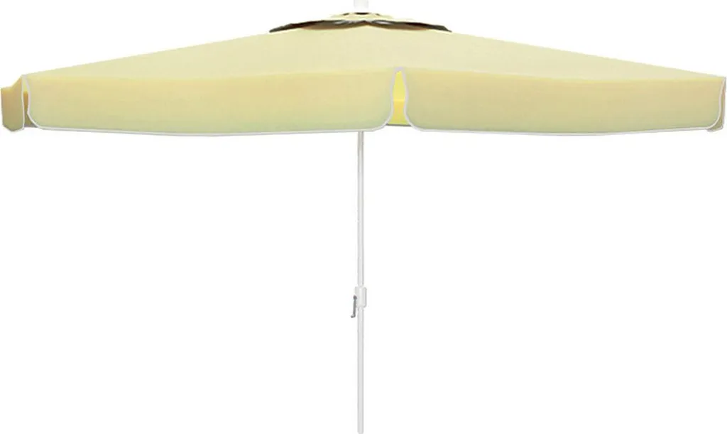 Parasol Rond 270cm Blanc Marbueno, Structure Aluminium et Toile Durable