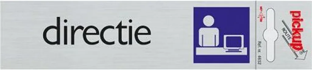 Signalétique de porte en aluminium 165x44 mm avec fixation adhésive