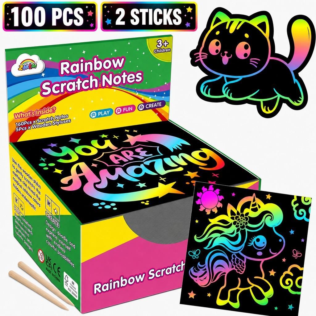 Carta da grattare, superficie arcobaleno olografica - ScratchPad