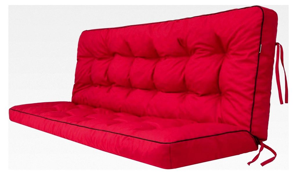 Sitzkissen für Gartenbank, Schaukelkissen, Bodenkissen, Kissen für Hollywoodschaukel - 150 cm - Rot