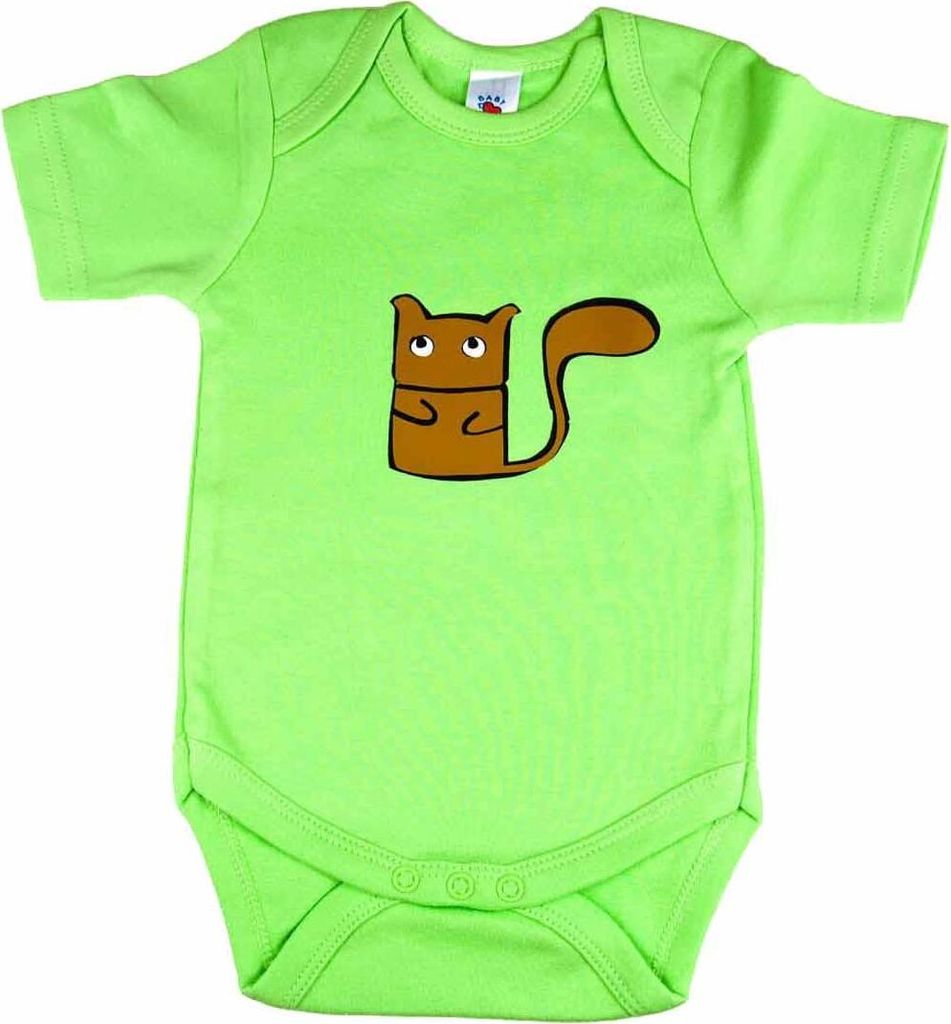 Baby Body KALLE FUX Handarbeit Tier grün Eichhörnchen braun Produktbild 