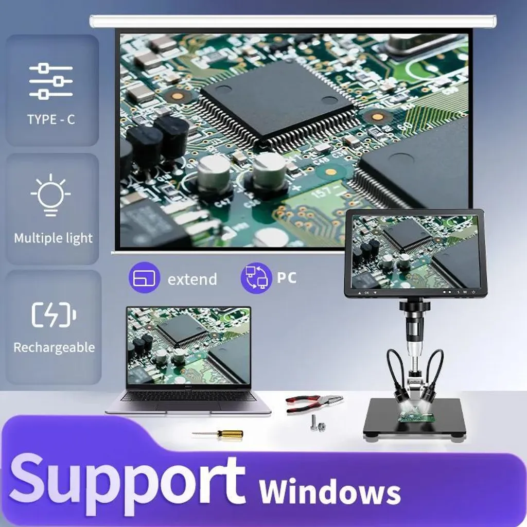 Microscope vidéo LCD DM13 haute résolution 1080p pour micro-électronique - 5