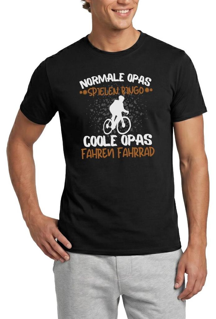 Spreadshirt Coole Opas Fahren Fahrrad Geschenkidee Geschenk Für Opa Großvater Männer T-Shirt, L, Schwarz