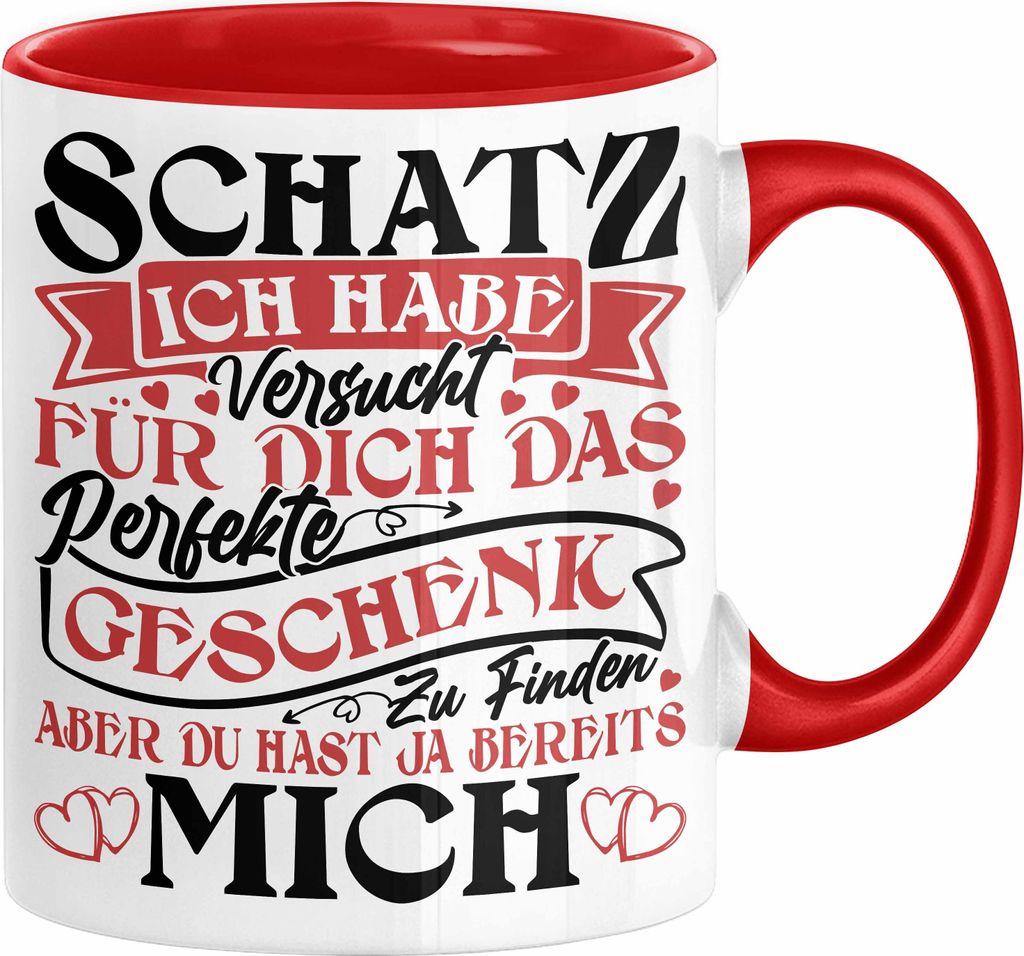 Valentinstag Tasse Geschenk für Ihn Sie Männer Für Paare Freundin Geschenkidee Kaffee-Becher Liebe Ich Hab Versucht Für Dich Das Geschenk Zu Fi...
