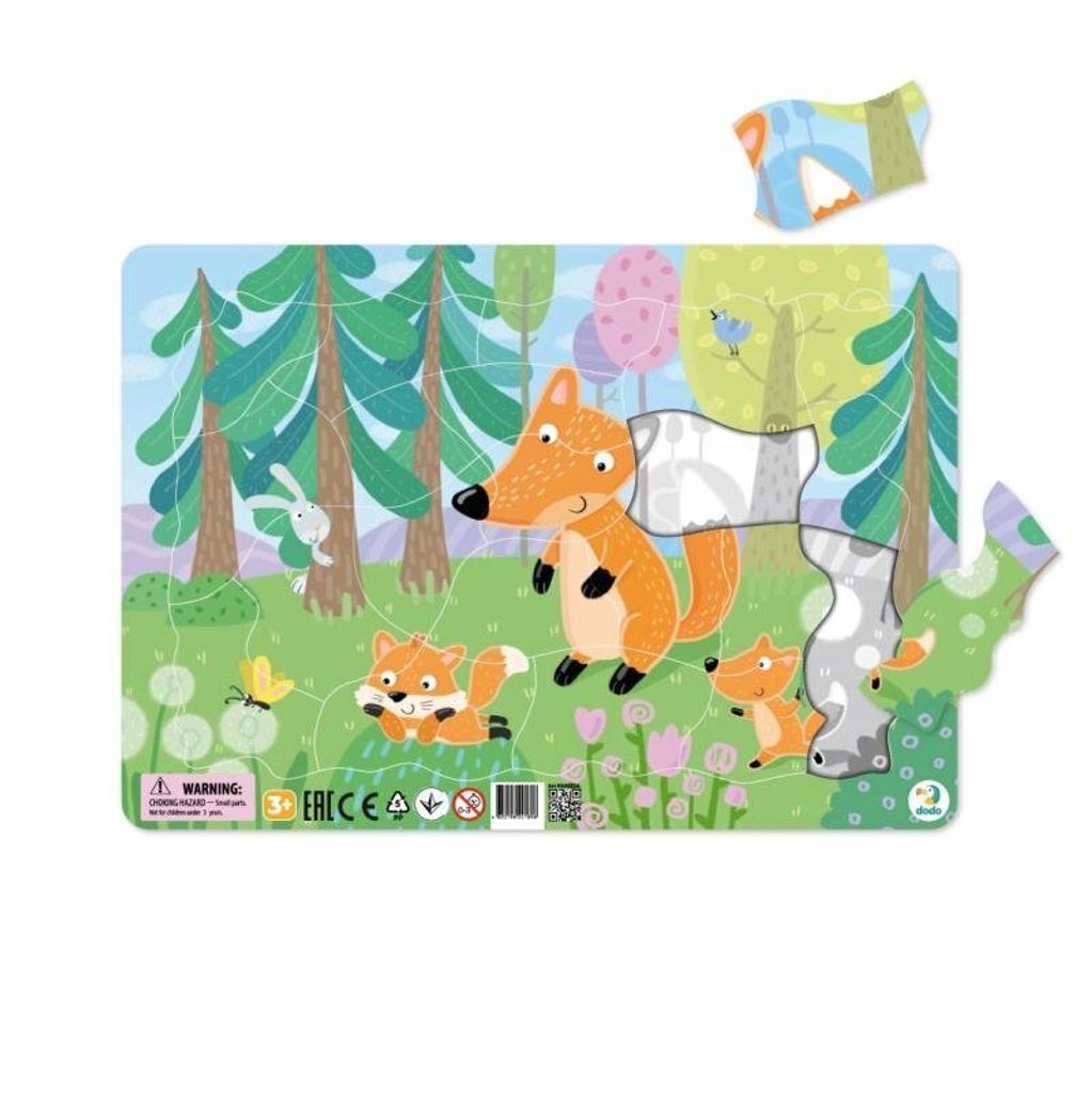 DoDo Puzzle mit Matte – Füchse 21 Teile