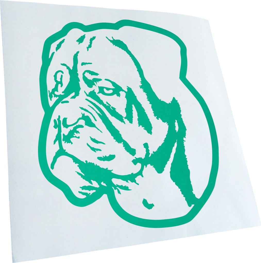 Kiwistar - Autoaufkleber - dogue de bordeaux Hund - Türkis - 50x42cm - Aufkleber für Auto, Laptop, Fahrrad, LKW, Motorrad mehrfarbig JDM Decal Ra...