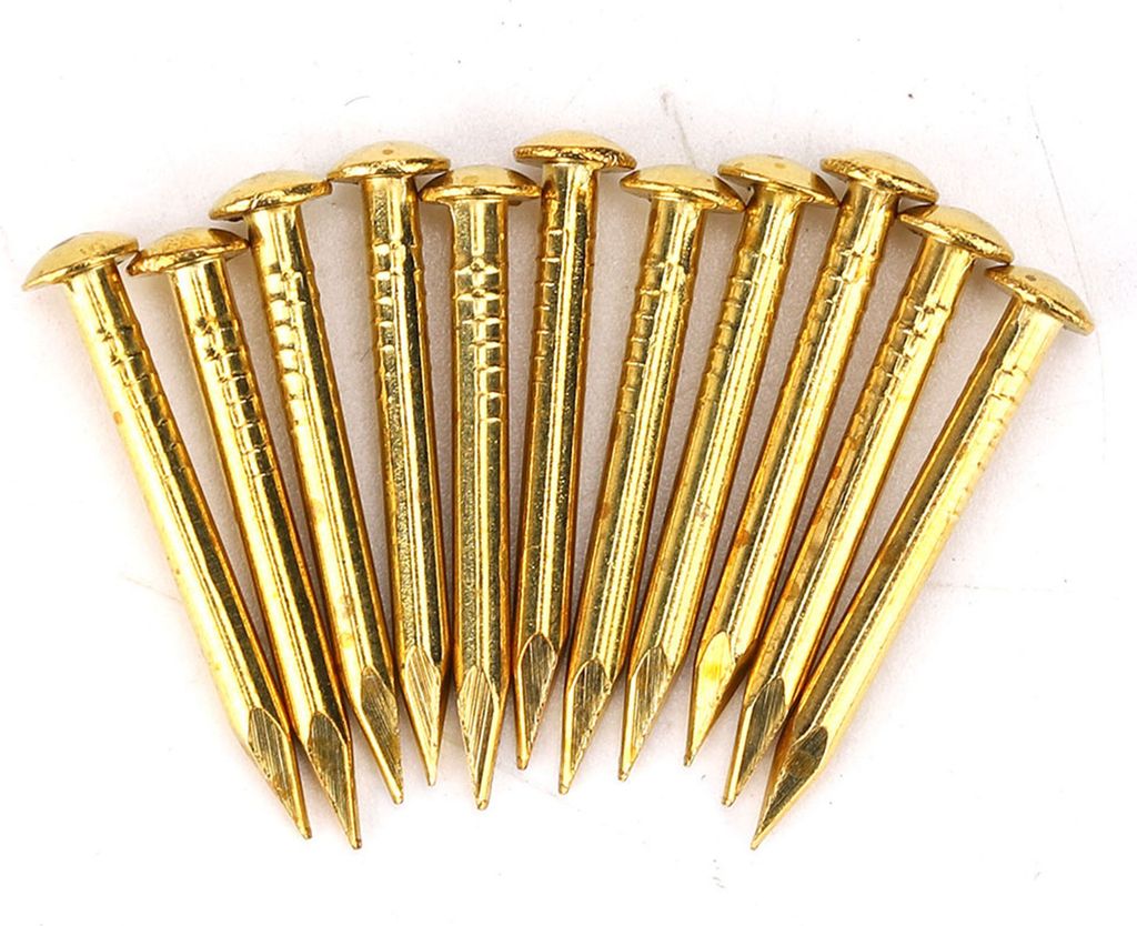 100 Stück Halbrundkopf-Nägel aus Messing, 22mm Möbelbeschlag-Scharnierzubehör, stärker