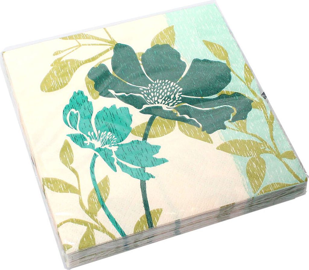 20 Servietten versch. Motive Motivservietten 3-lagig 33x33cm Papierservietten Tissue, Ausf:Retro Flower