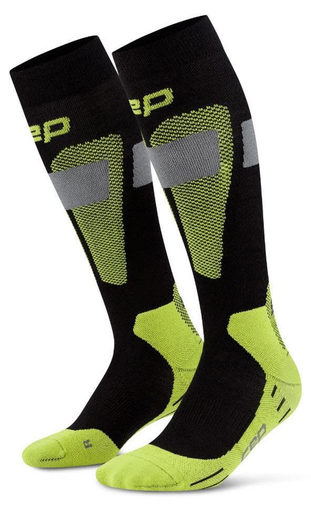 CEP ski merino socks, tall, 3. BLACK/LIME BLACK/LIME V