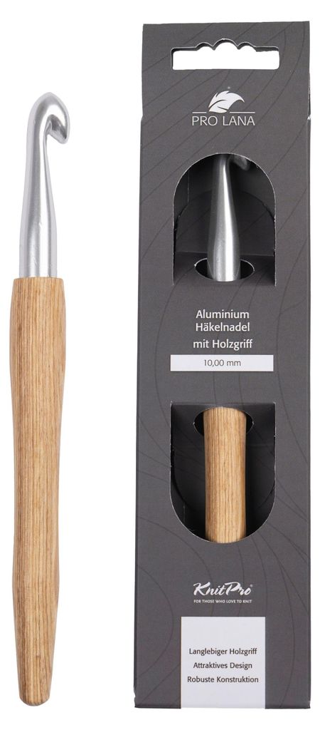 Pro Lana KnitPro NATURAL Aluminium Häkelnadel mit Produktbild 