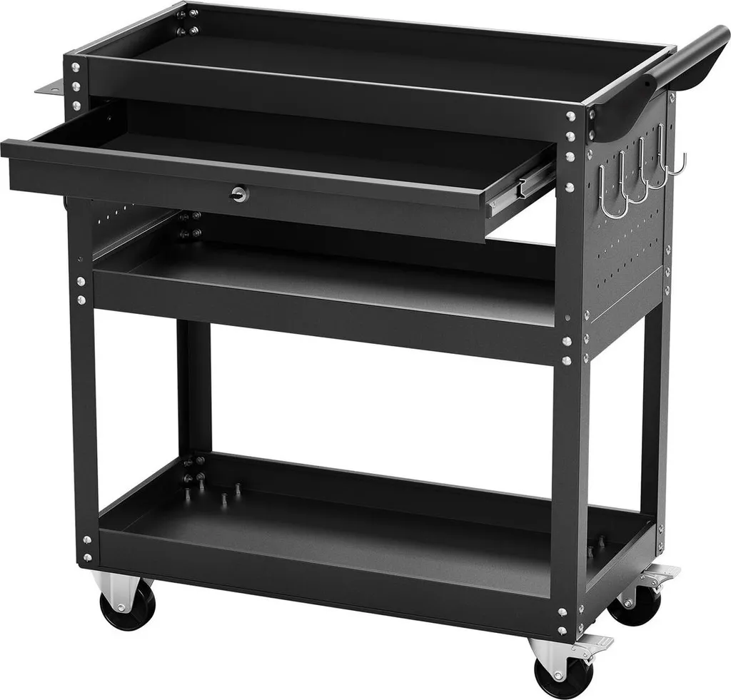 Carrello Portautensili Metallo 4 Piani Ruote Heavy Duty 160kg