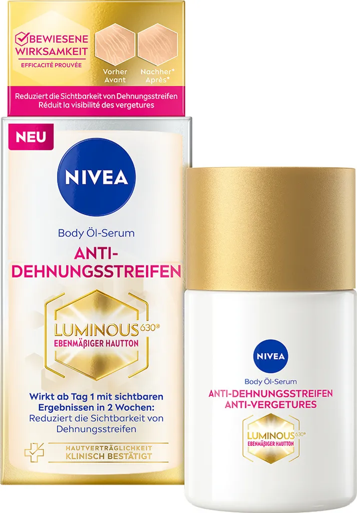 NIVEA Luminous630 Huile Anti-Vergetures 98948 - Soin Corps Intensif 100ml