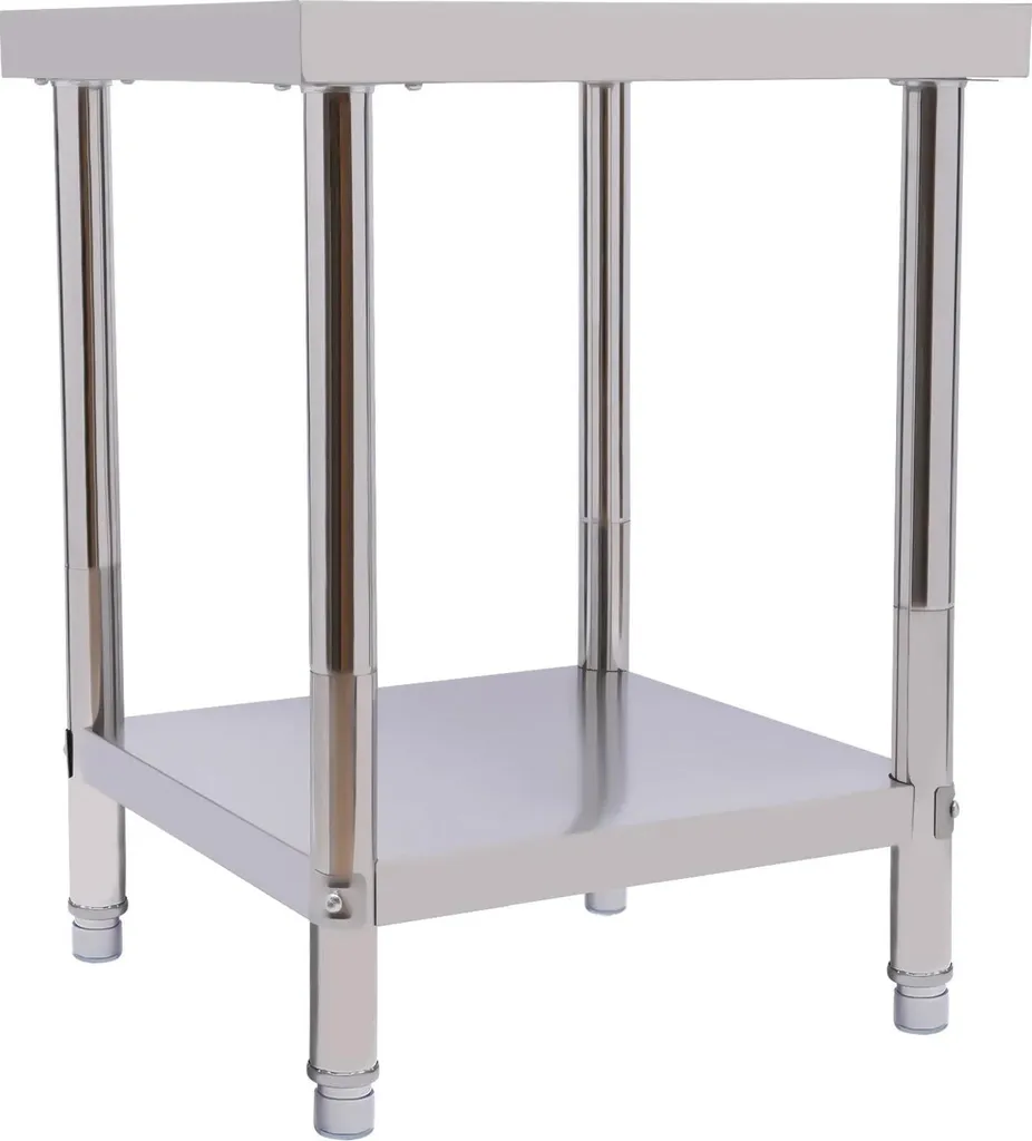 Table en inox 2 niveaux 60x45cm capacité 400kg haute résistance 201