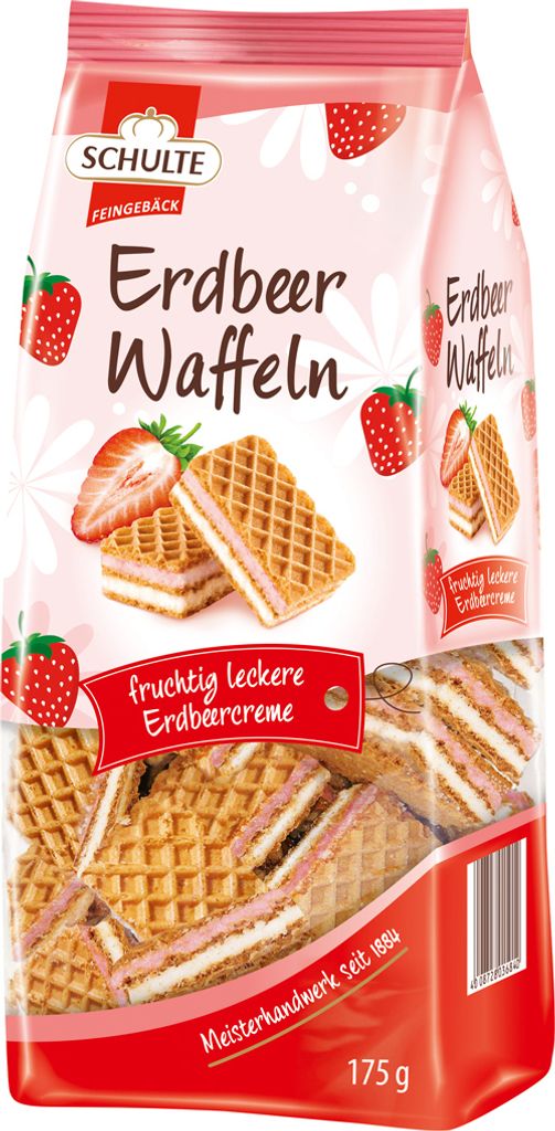 Gaufrettes Schulte à la fraise et à la vanille 175g Image du produit 