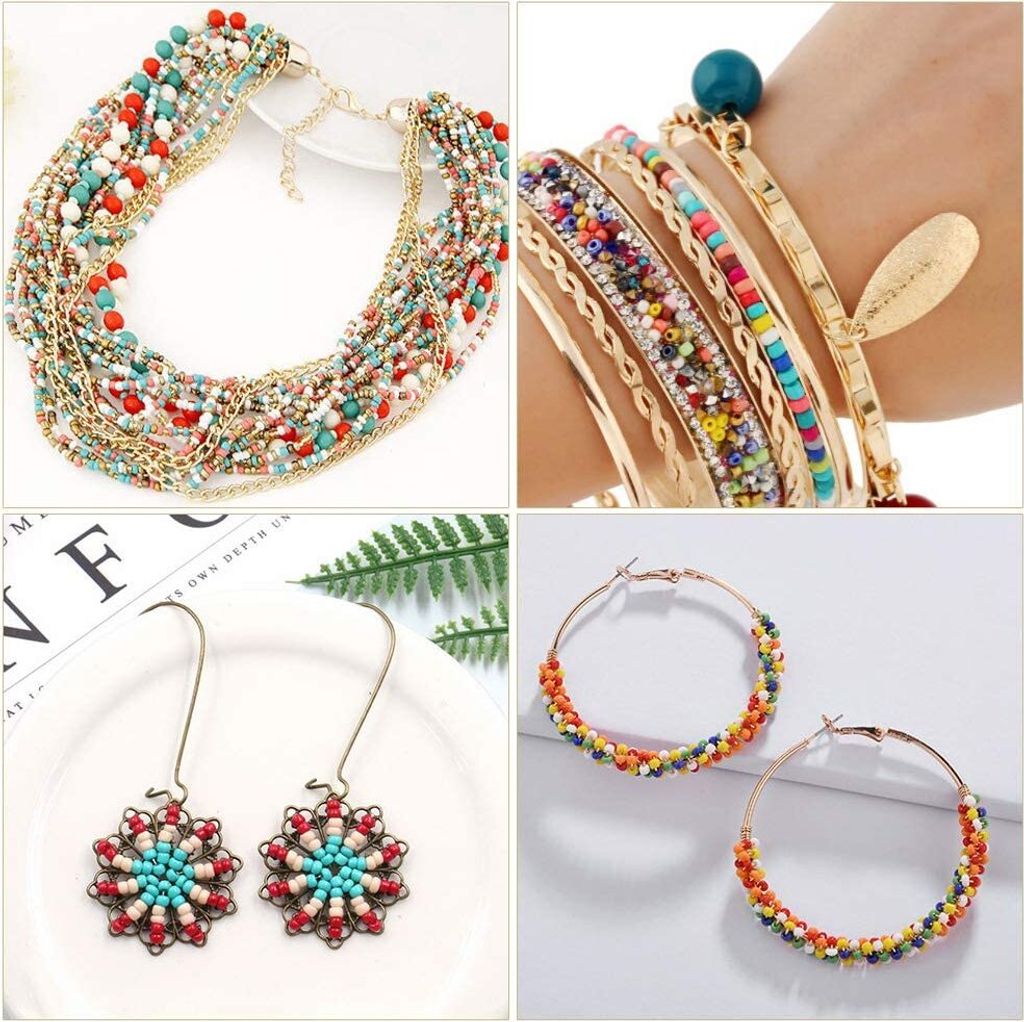 WADORN Tschechische Glasperlen Set - 13 Stile Mit 3000 Perlen Für Schmuckherstellung