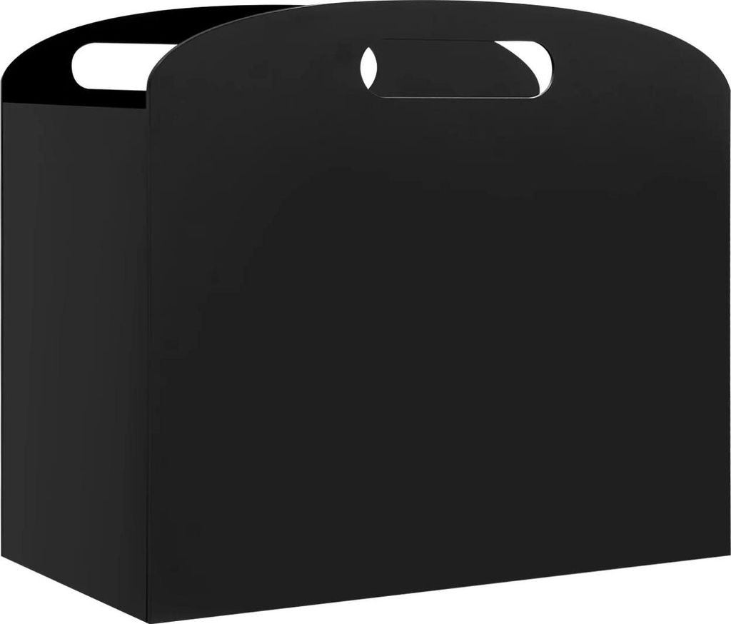 Zeitschriftenständer aus Acryl - Magazinhalter / Ablagebox - Mit Griffen - Für Zeitungen, Magazine und Akten - Schreibtisch-Organizer - Schwarz