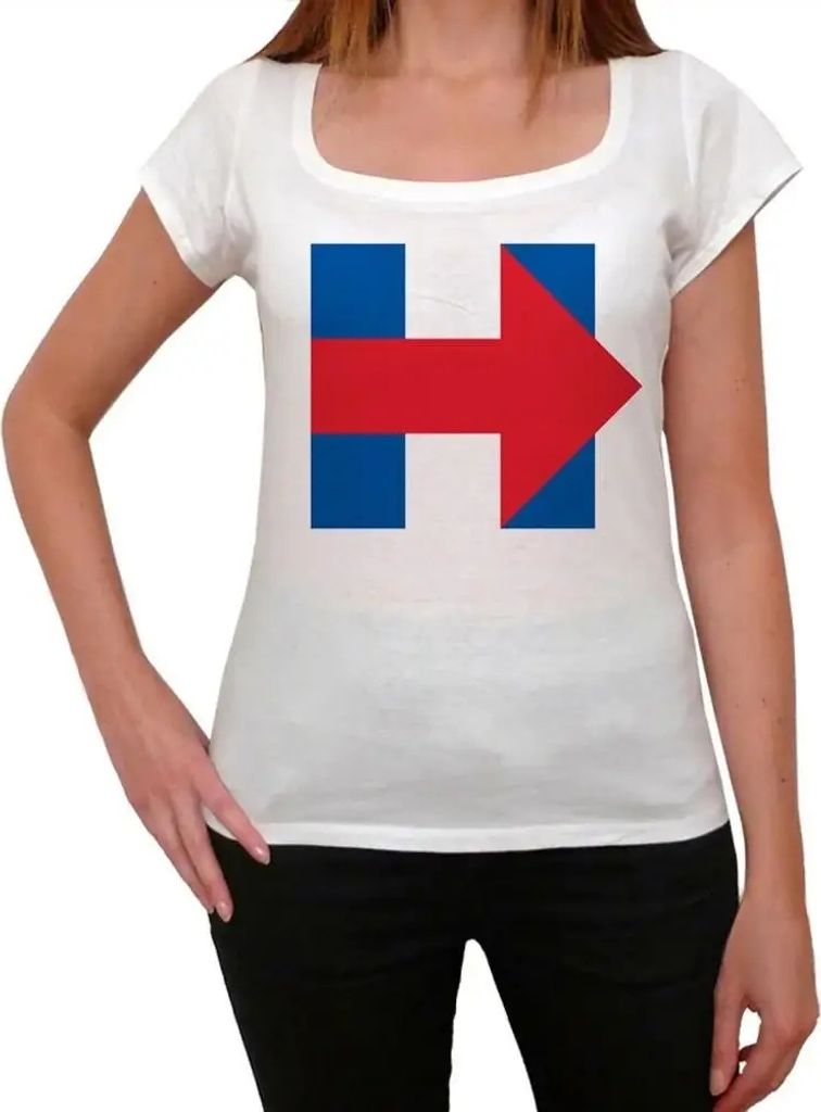 Damen Grafik T-Shirt Hillary-Logo – Hillary Logo – Öko-Verantwortlich Vintage Jahrgang Kurzarm Lustige Druck Geburtstag Geschenk Frau