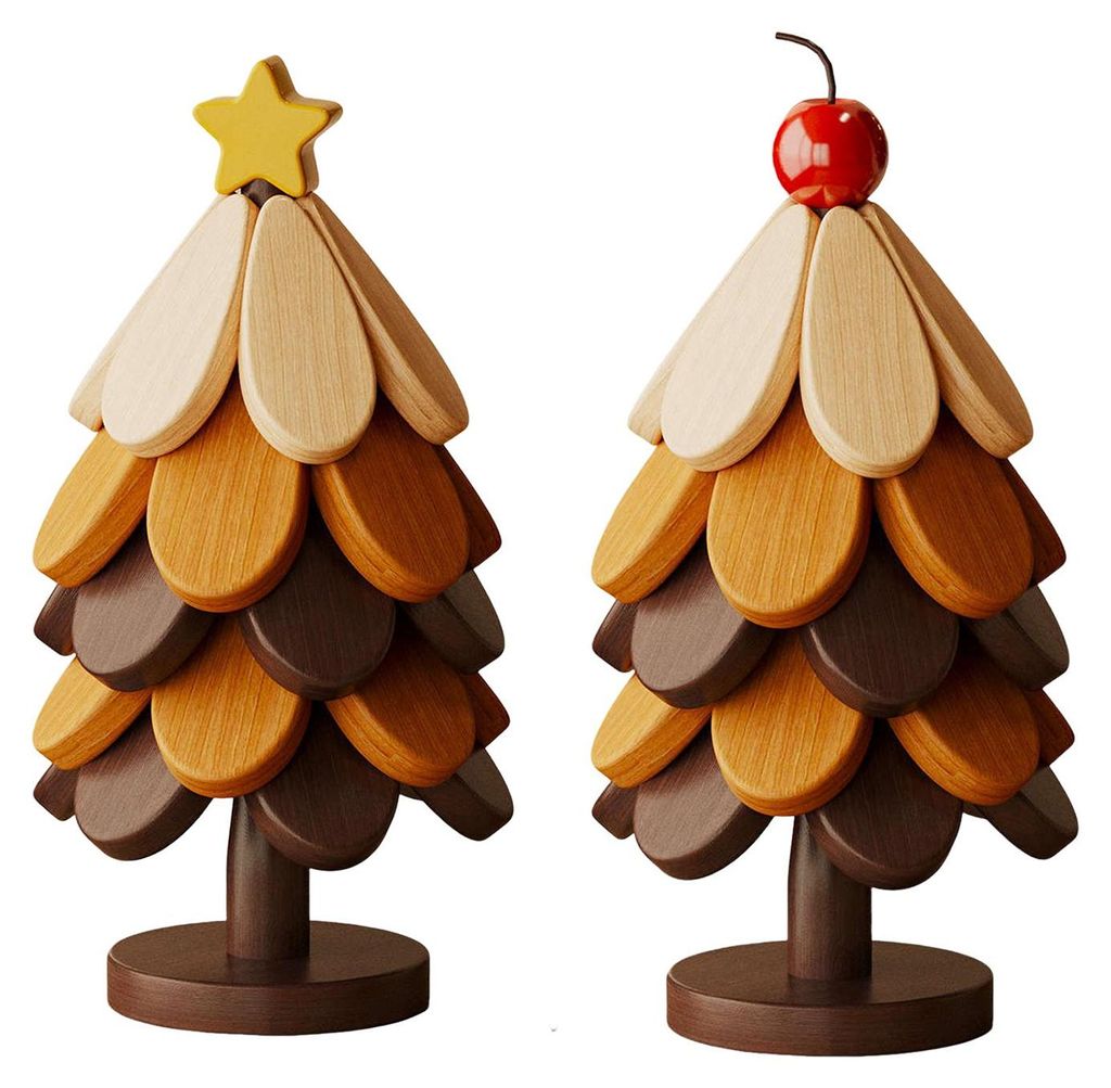 Weihnachtsbaumförmige Untersetzer-Sets, hitzebeständige Holz-Dreibein-Topfhalter, fleckenabweisende Tischschoner für Küche und Esszimmer