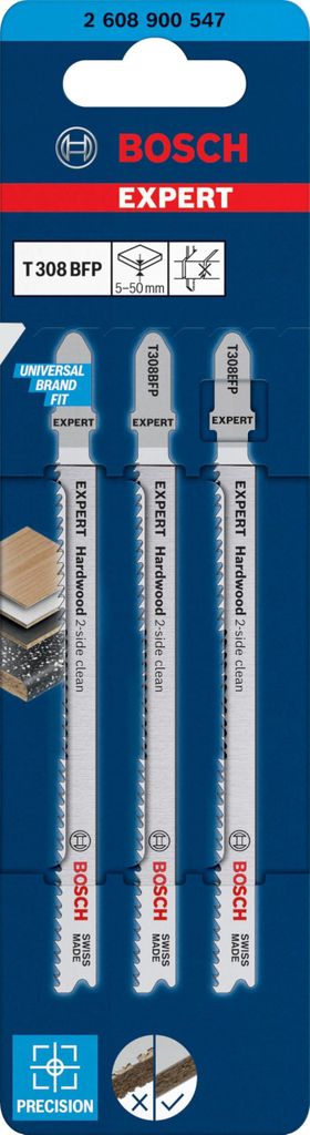EXPERT Hardwood 2-side clean T308BFP Stichsägeblatt, 3-tlg. Produktbild 