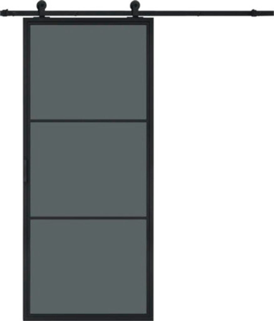 Pertura Schiebetür Komplett-Set Jarn 01 Black 1000x2350 mm inkl. Laufschiene mit Rolle,Griff-Set