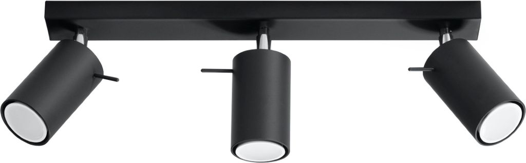 Deckenleuchte RING 3 schwarz 3xGU10 10W Stahl 16x6x45cm Sollux Lighting