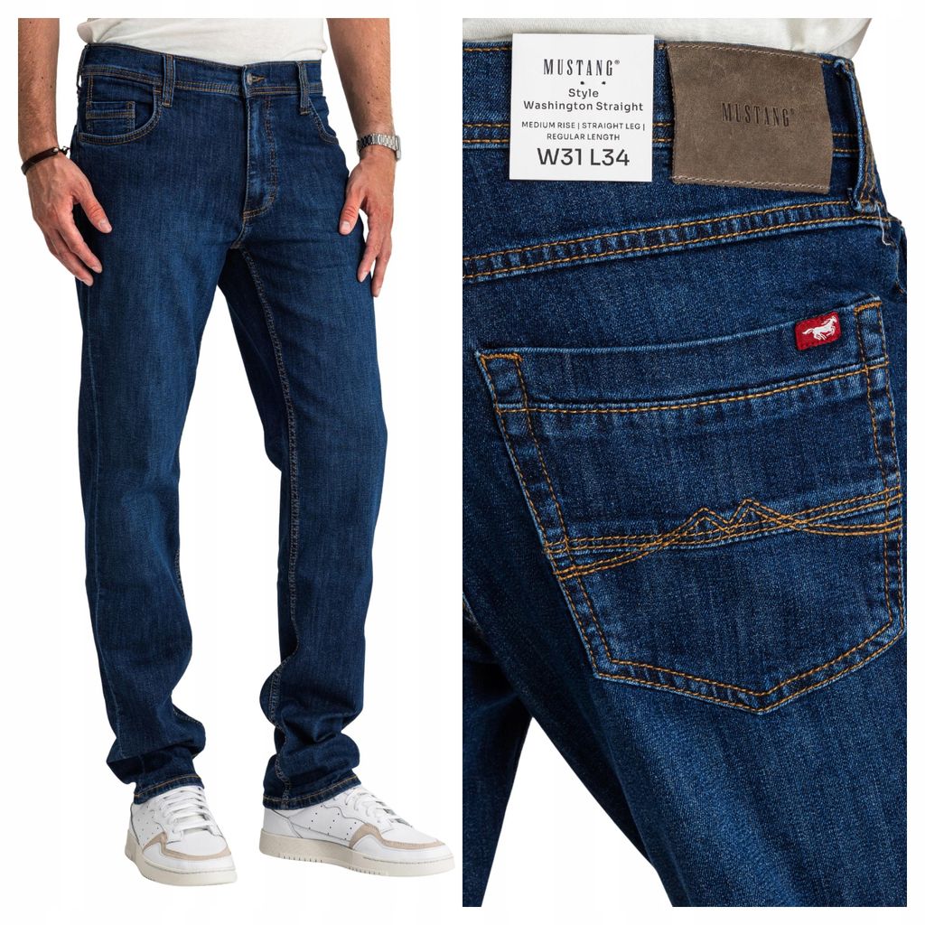 MUSTANG | Washington Straight | Herrenjeans, klassischer gerader Schnitt, W33 L30