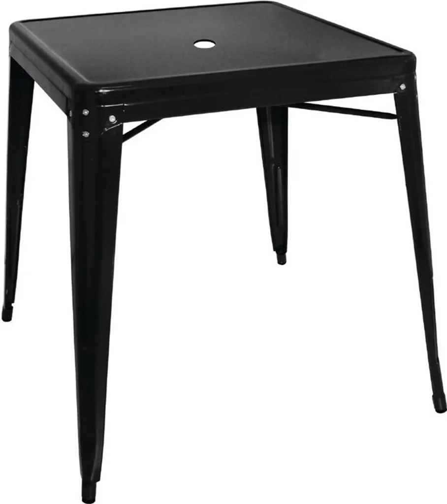 Table de bar en acier noir 660 mm - Résistance et finition mate durable