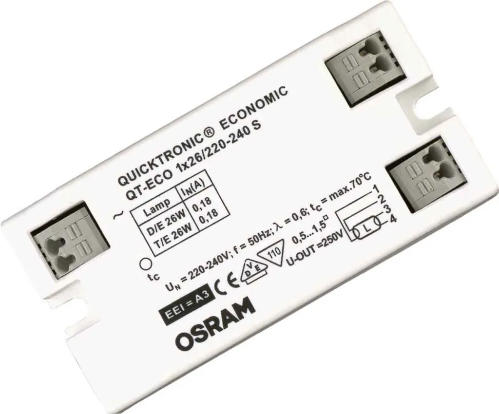 Ballast 1x26W QT-ECO 1x26 S à allumage rapide et sans scintillement