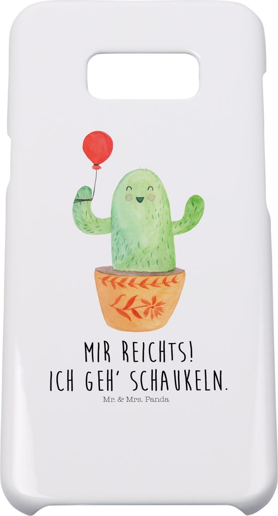 Mr. & Mrs. Panda Samsung Galaxy S8 plus Handyhülle Kaktus Luftballon - Weiß - Geschenk, Freundin, Ausbildung, Cover, Handy, Case, Hülle, Büro, ...