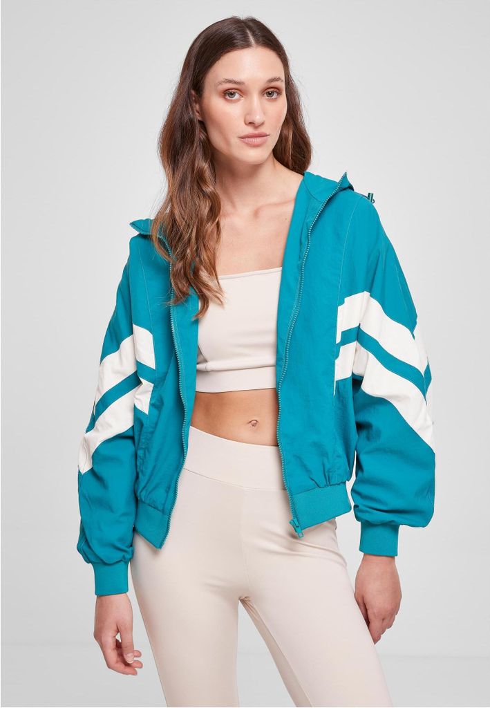 Urban Classics TB2664 | Ladies Crinkle Batwing Jacket Trainingsjacke - Farbe: watergreen/whitesand - Größe: 4XL
