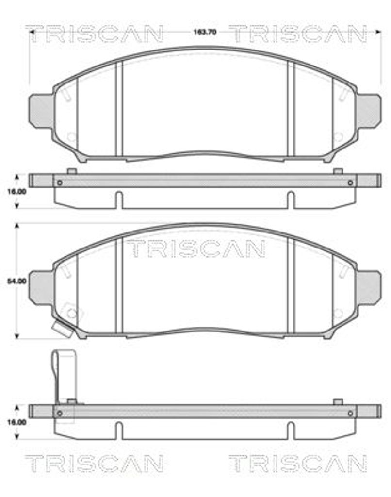 1 TRISCAN Bremsbeläge Bremsklötze VORNE 8110 14046 Produktbild 
